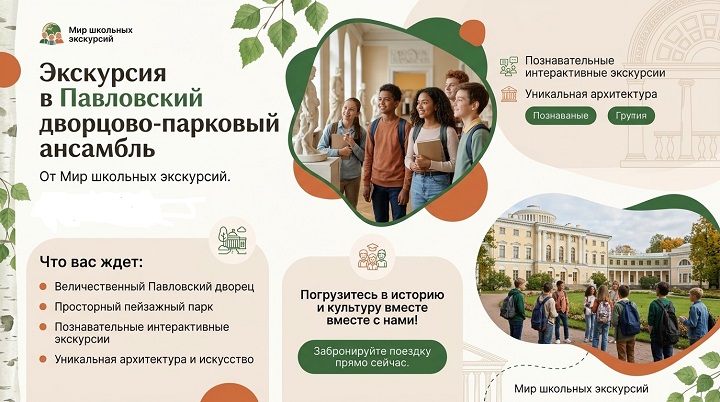 Экскурсионные туры в Павловск Туры в Павловск